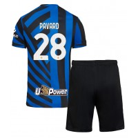 Camisa de Futebol Inter Milan Benjamin Pavard #28 Equipamento Principal Infantil 2024-25 Manga Curta (+ Calças curtas)